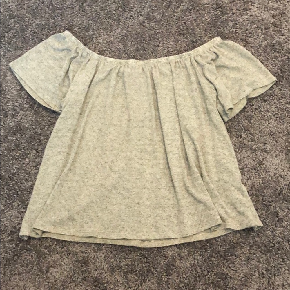 off shoulder tan top